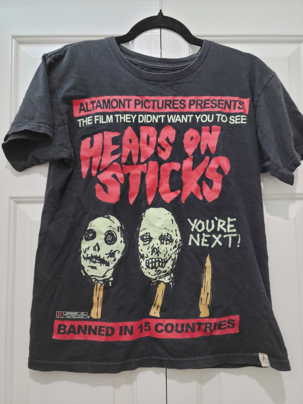 Altamont Vintage Black Short-Sleeve 'Heads on Sticks' Horror Movie Graphic Tee